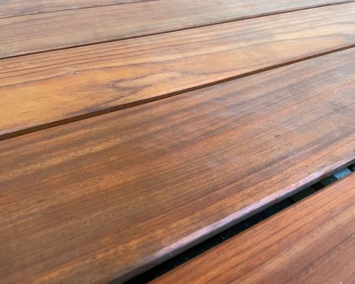 Padouk vlonderplanken gemonteerd